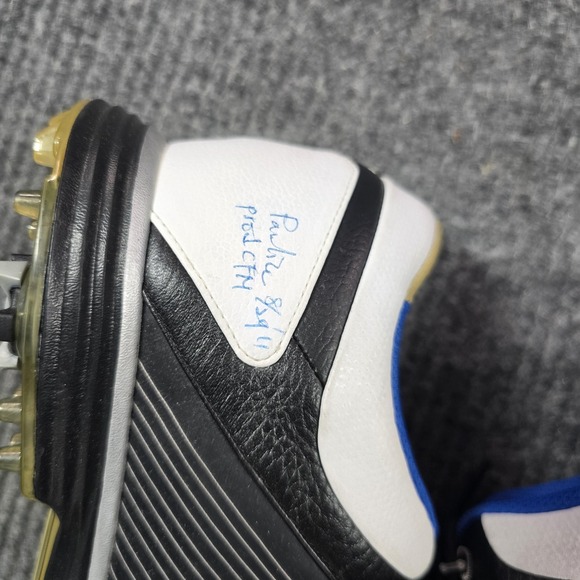 Nike Lunar Control Golf Shoes Mens Size 10.5 White Black Blue Spikes 477092-103 main image 11